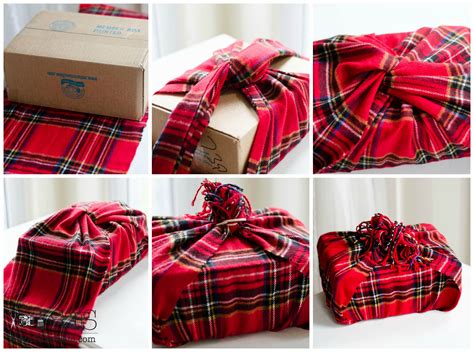Wrap A Christmas Package In A Plaid Scarf Tutorial