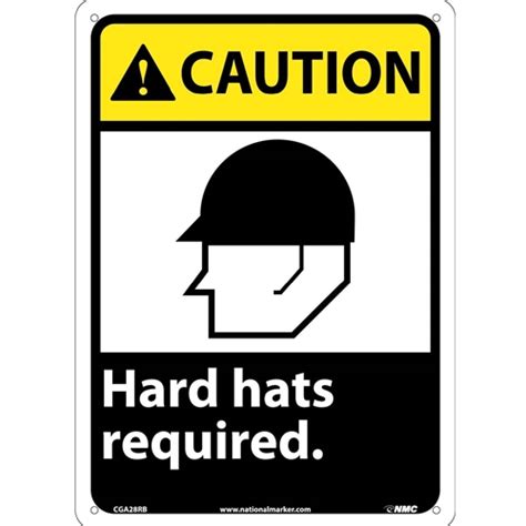 Caution Hard Hats Required Sign Cga28rb