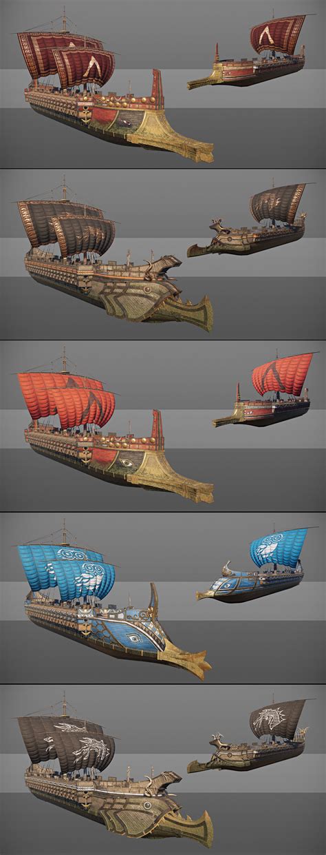 Artstation Assassins Creed Odyssey Boats Tiphaine Chazeau Game