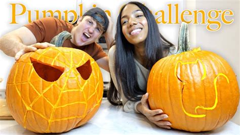 Couples Pumpkin Carving Challenge Boyfriend Vs Girlfriend Youtube