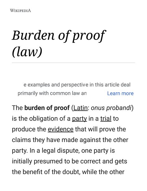 Burden Of Proof Law Wikipedia Burden Of Proof Law The Burden Of