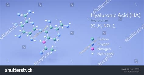 Hyaluronic Acid Hyaluronan Ha Structural Chemical Stock Illustration