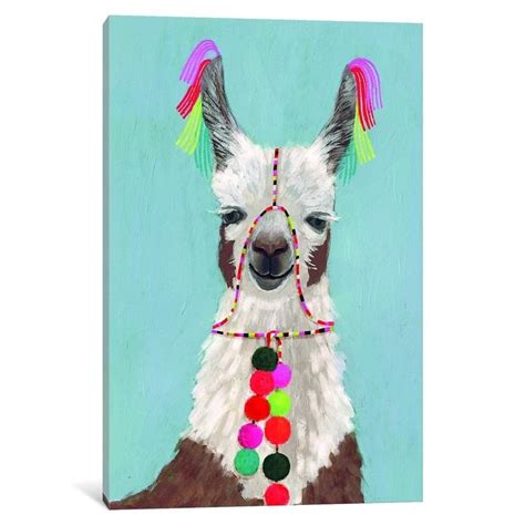 Icanvas Adorned Llama I By Victoria Borges Canvas Print Framed Wall