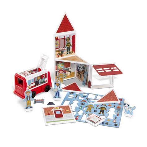 Melissa And Doug Magnetivity Magnetic Building Play Set Fire Station