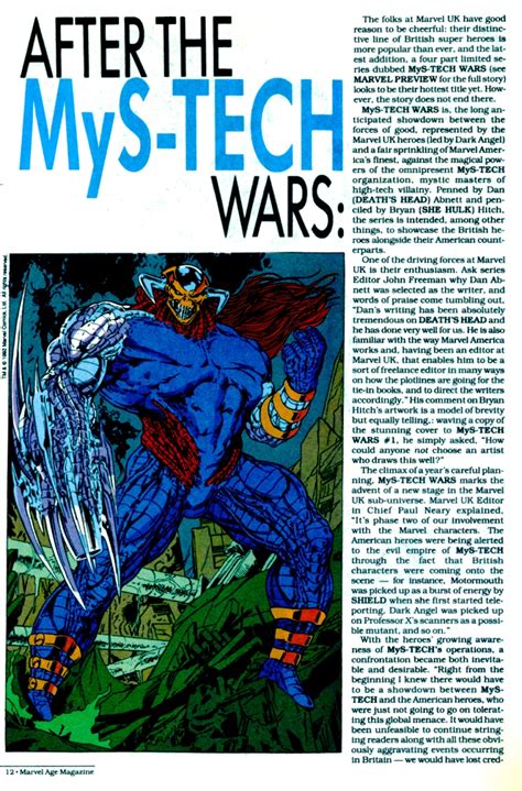 Starlogged Geek Media Again 1993 Marvel Uks Mys Tech Wars In