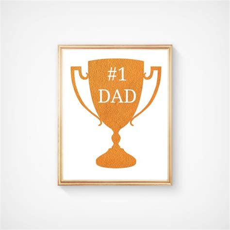 Items Similar To Dad 1 Dad Number One Dad Trophy Print On Etsy