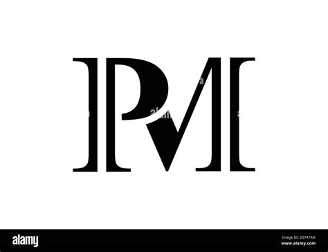 Initial Monogram Letter Pm Logo Design Vector Template P M Letter Logo