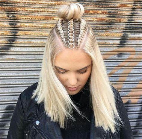 braided top knot hair styles hair rings hair accessories