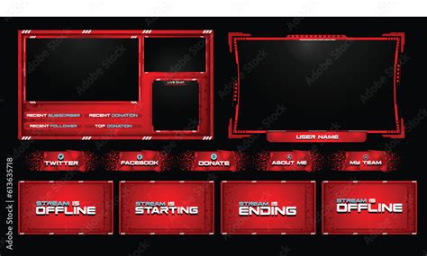 Twitch Stream Overlay Package Including Facecam Overlay Offline