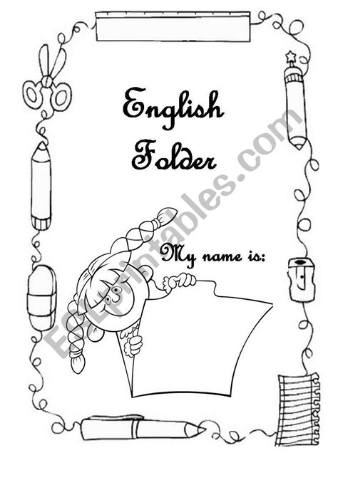 Cover For The English Portfoliofolder Esl Worksheet By Lurditas