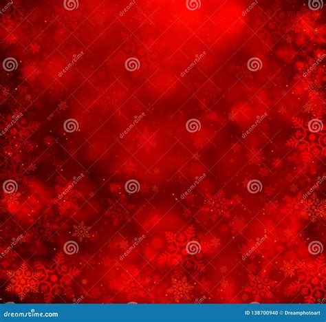 Red Abstract Background With Christmas Snowflakes Stock Illustration