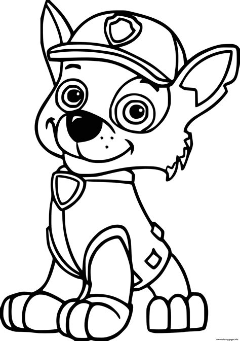 Cute Rocky From Paw Patrol Coloring Page Printable