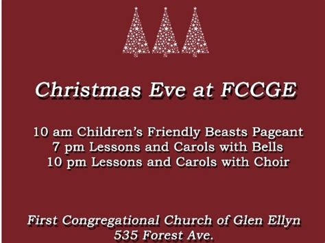 Christmas Eve Services At First Congregational Of Glen Ellyn Glen