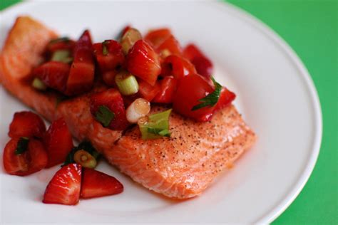 Salmon With Strawberry And Tomato Salsa Beantown Baker
