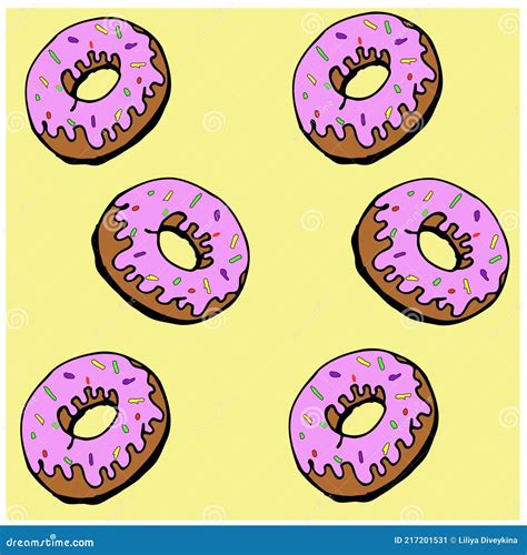 Donats. Hand Drawn Donats Illustration Isolated On White Background