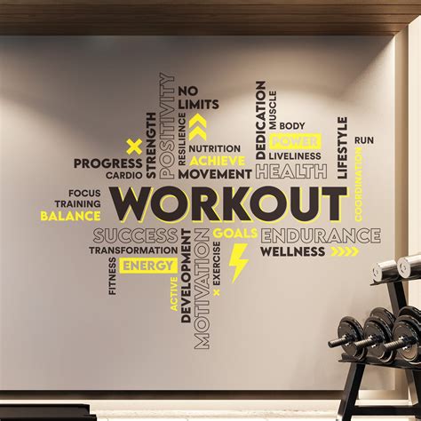 ブランド Vinyl Wall Decal Gym Motivation Quote Muscled Fitness Sports