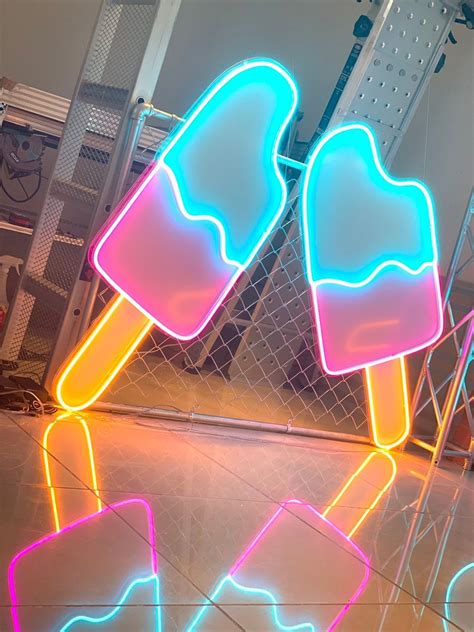 Ice Cream LED Neon Sign Emoticon Food Neon ice creamsuper | Etsy