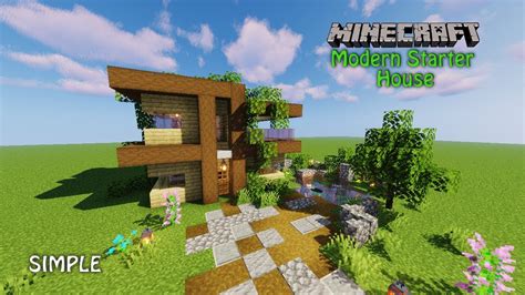 Minecraft Modern Starter House Tutorial Simple Modern House Tutorial