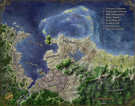 A Map Of The Fantasy City Of Flint For The Zeitgeist Adventure Path