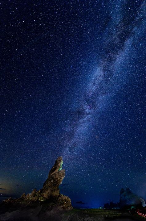 Download Wallpaper 4870x7360 Milky Way Starry Sky Rocks
