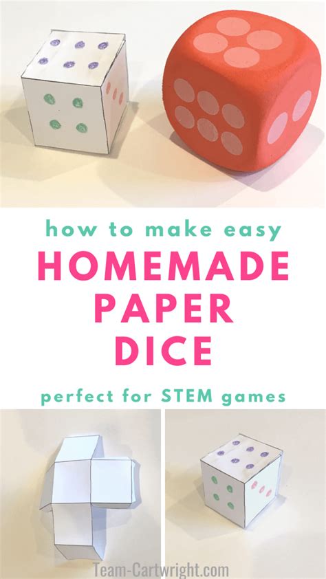 How To Make Paper Dice With Free Printable Team Cartwright
