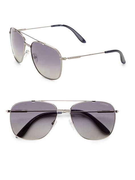 Carrera Square Aviator Polarized Sunglasses In Silver For Men Lyst
