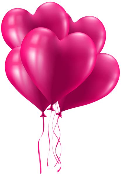 Valentine's Day Pink Heart Balloons Clip Art Image | Heart balloons, Valentine craft gifts, Balloons