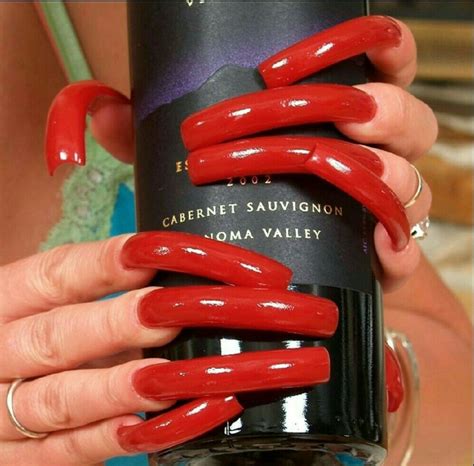 pin by enticing on long nails curved nails long red nails pretty toe nails