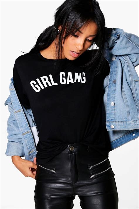 Girl Gang Slogan Oversized T Shirt Boohoo Australia Girl Gang