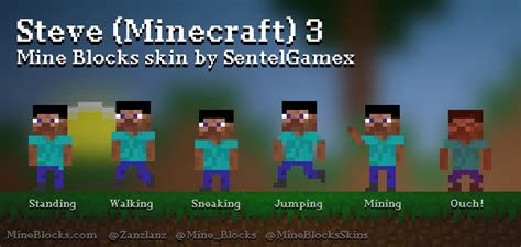 Mine Blocks Steve Minecraft 3 Skin By Sentelgamex