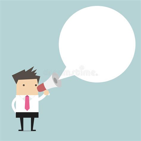 Businessman Holding Megaphone With Speech Bubble For Text Stock Vector