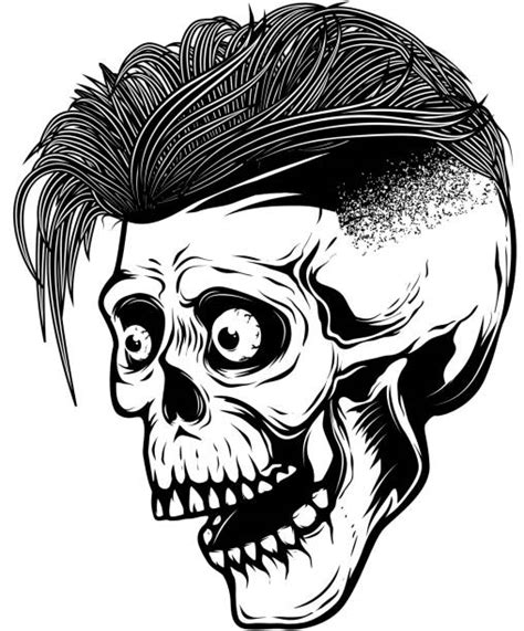 Royalty Free Drawing Of Evil Skulls Tattoos Clip Art