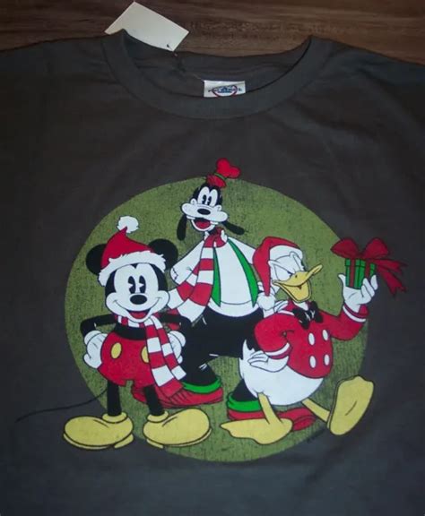 Vintage Disney Mickey Mouse Goofy Donald Duck Single Stitch Christmas