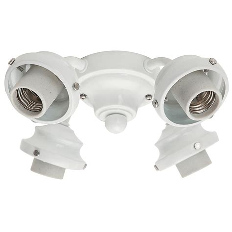 • outlet box clearance hole directly below the joist or support brace. Hunter 4-Light White 2.25 in. Ceiling Fan Fitter-99145 ...