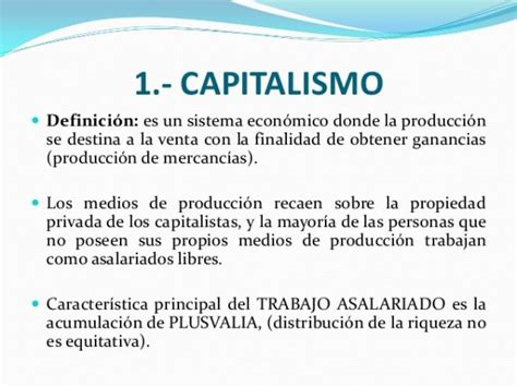 Capitalismo Definición Sencilla