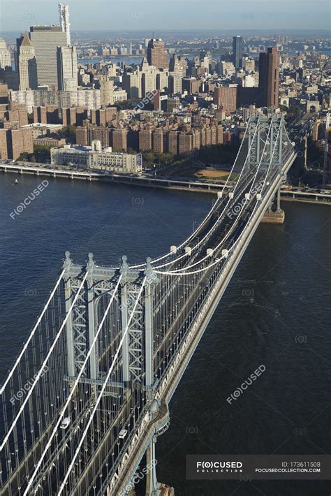 Aerial Photograph Of The Manhattan Bridge Spanning The East River