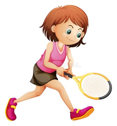 теннис игрока девушки иллюстрация вектора иллюстрации насчитывающей шарж 20251738