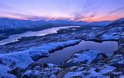 Norway Winter Snow Sunset Scenery Mountains Amazing