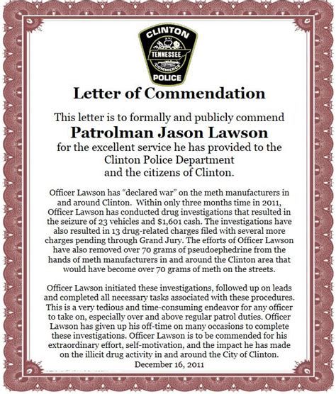Your attempts to protect the citizens are truly commendable and deserve an law enforcement letter of commendation. Clinton Police Dept - Tennessee