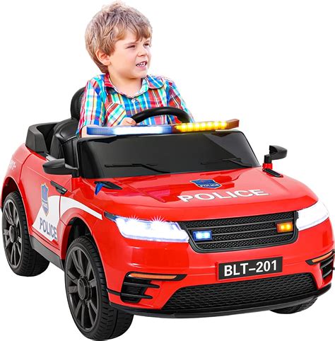 Bahom Kids Ride On Police Car Toys 12v Battery Powered