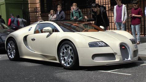 Cream Bugatti Veyron Grand Sport Driving In London Youtube