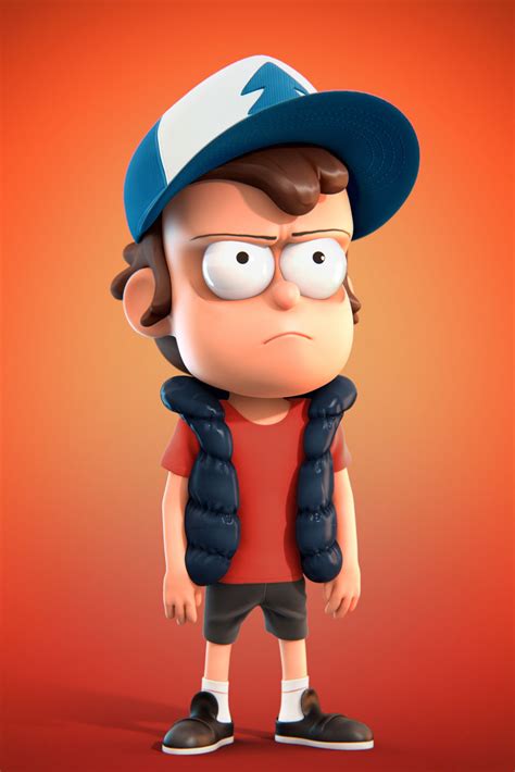 Dipper Pines Yury Muzyrya Cartoon Character Design 3d Character