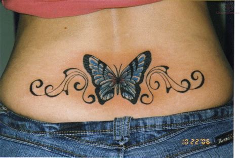 Butterfly Vines Lowerback Tattoo Design