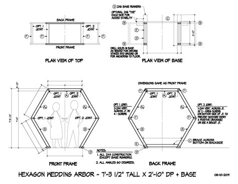 Construction Plans for HEXAGON Wedding ARBOR DIY Wooden Arch Project
