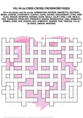 All original games and puzzles. Valentines Day Criss-Cross Puzzle | Free Printable Puzzle ...