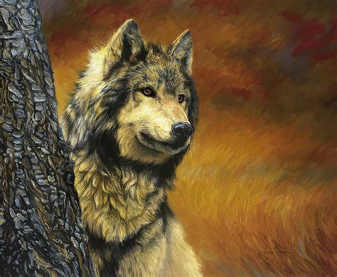 Gray Wolf Painting By Lucie Bilodeau