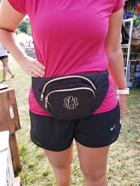 Black Fanny Pack Monogram Fanny Pack Womens Fanny Pack Black Waist