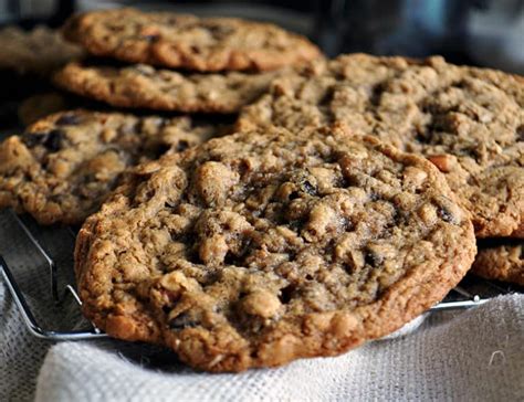 Giant Oatmeal Raisin Cookies Of Batter And Dough