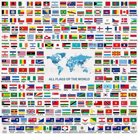 Home › free resources download › full country list. Vector Set Of All World Countries Flags Sovereign States, Dependent, Overseas Territories And ...
