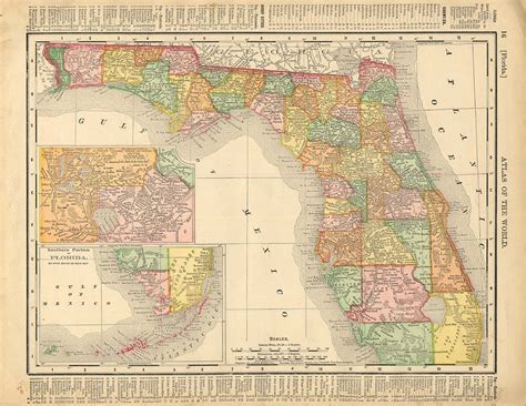 Cosmopolitan Rand Mcnally 1898 Map Florida S Carolina And Georgia W Rr